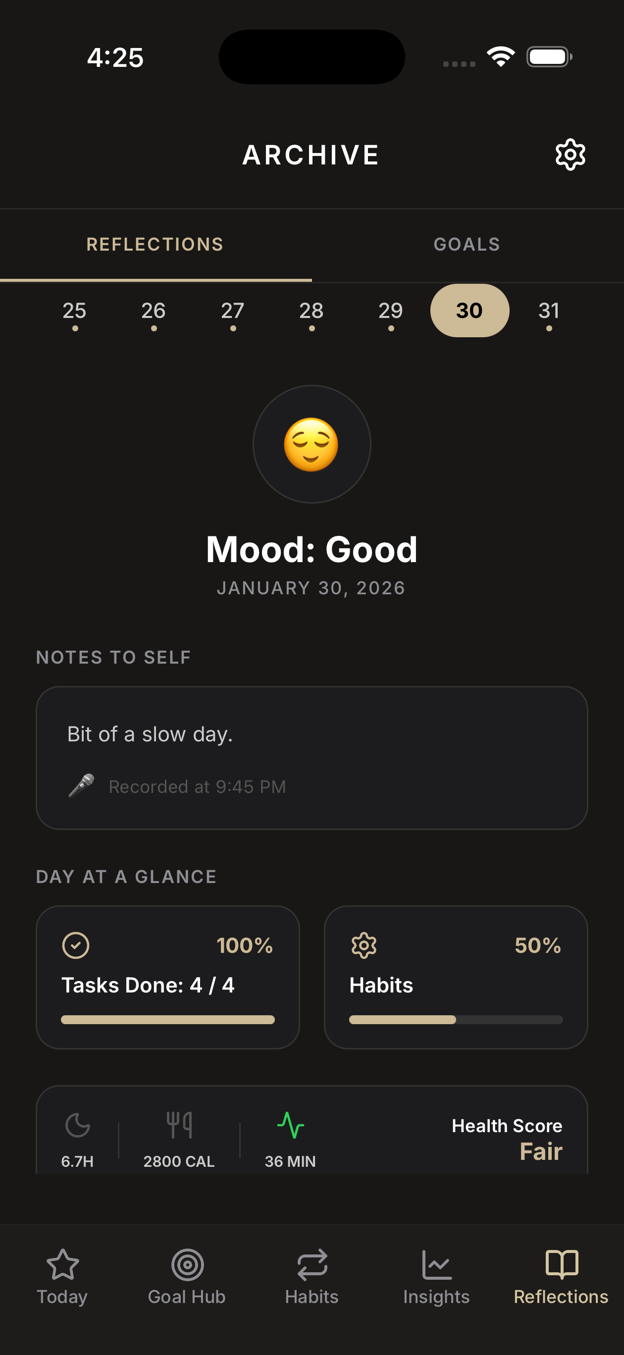 App screen